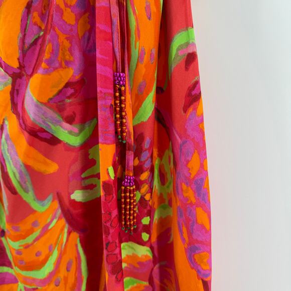 FARM RIO Fruit Brush Cutout Midi Dress Size XS NWT Floral Tropical Sundress - Picture 8 of 10